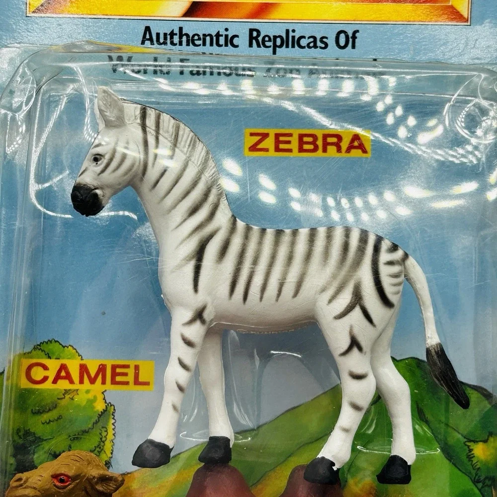 Vintage 1988 Funrise International Zoo Collection Zebra Camel NIP Sealed